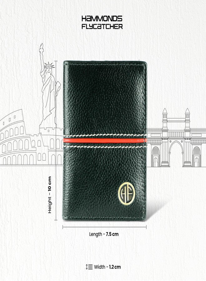 HAMMONDS FLYCATCHER Genuine Leather Card Holder Wallet for Man & Women, RFID Protected ATM/Credit Card Holder Wallet for Men with 6 Slots, Gift for Men, Father, Husband, Boyfriend - Design Green - Image 2